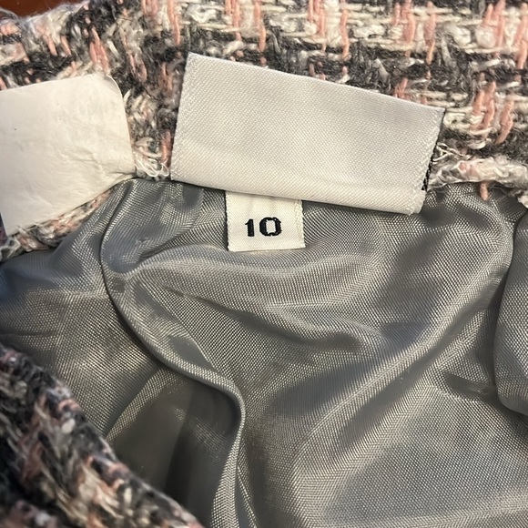 Russ Vintage 60’s Gray Pink & White Plaid Tweed Midi‎ Skirt - Picture 9 of 14